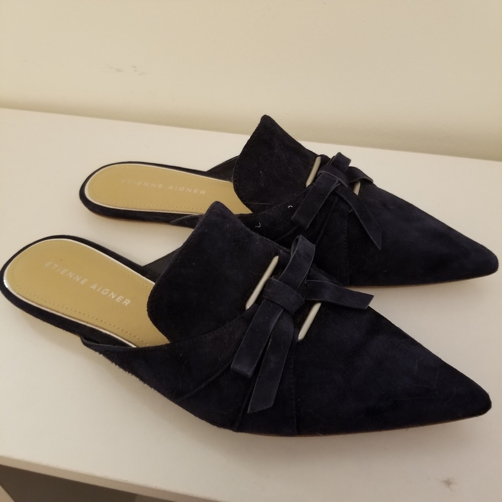 Etienne Aigner Navy mules size 8.5